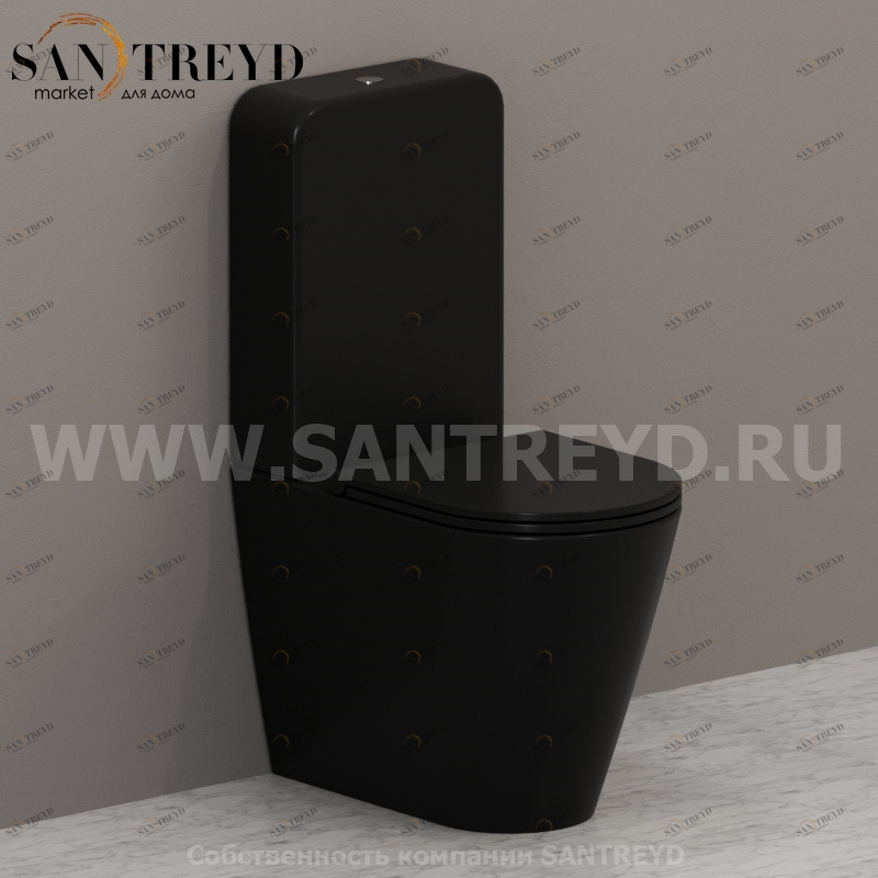 FO003ARFO008ARBA016 Компакт унитаз с бачком Черный Ceramica Globo FORTY3 Италия