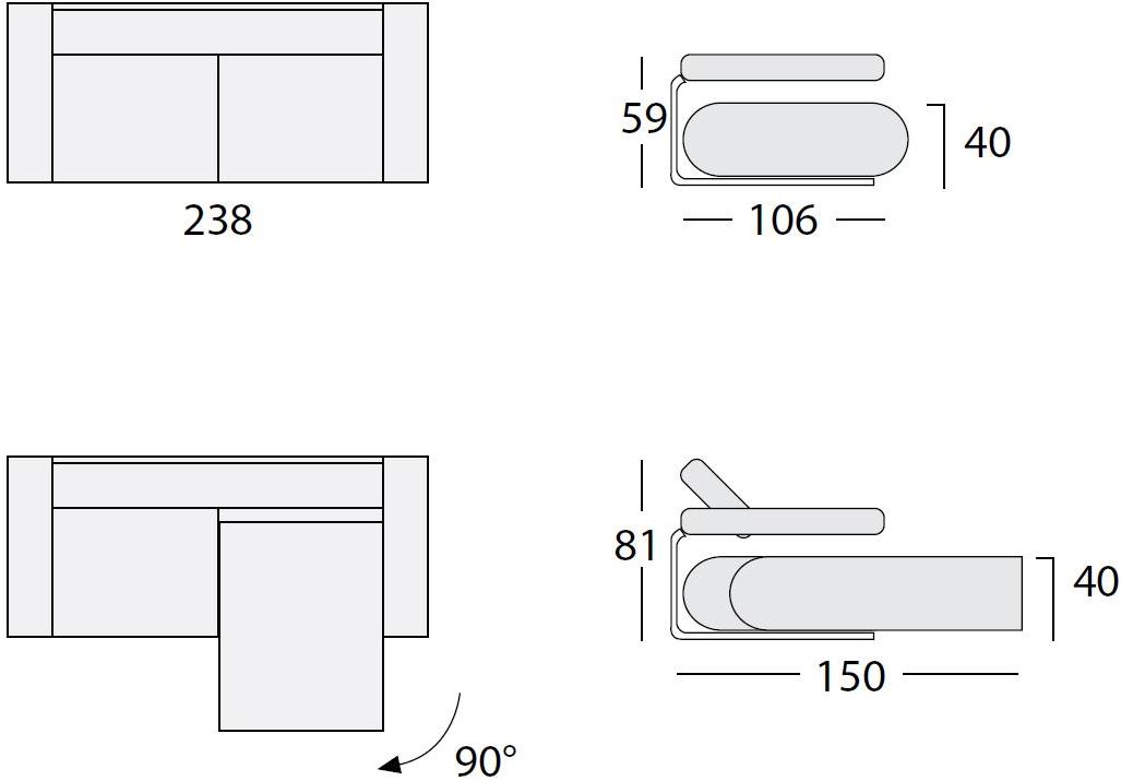 Egoitaliano Диван-трансформер из ткани Alice sun-id-1411648 - Вид №6