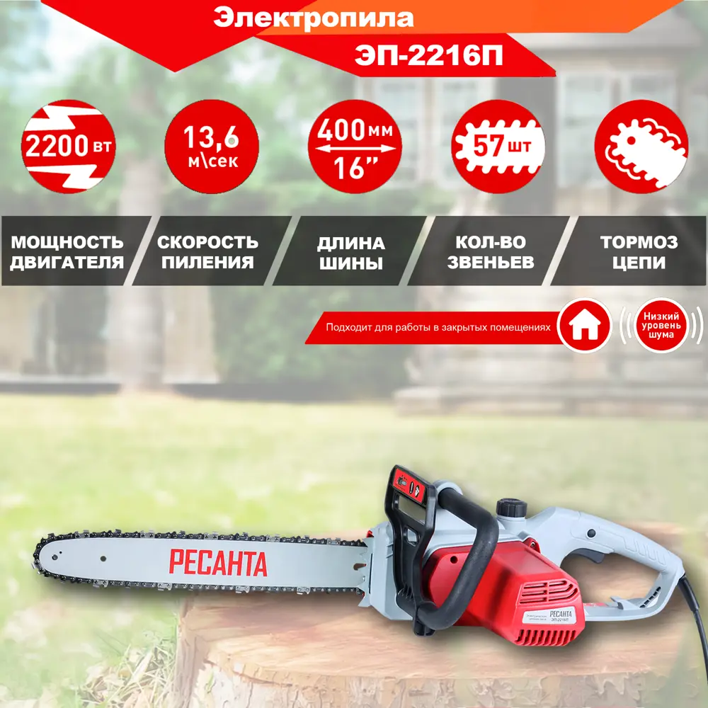 Пила электрическая Ресанта ЭП-2216П 2200 Вт 40 см 89364877 STLM-2118658  - Вид №2