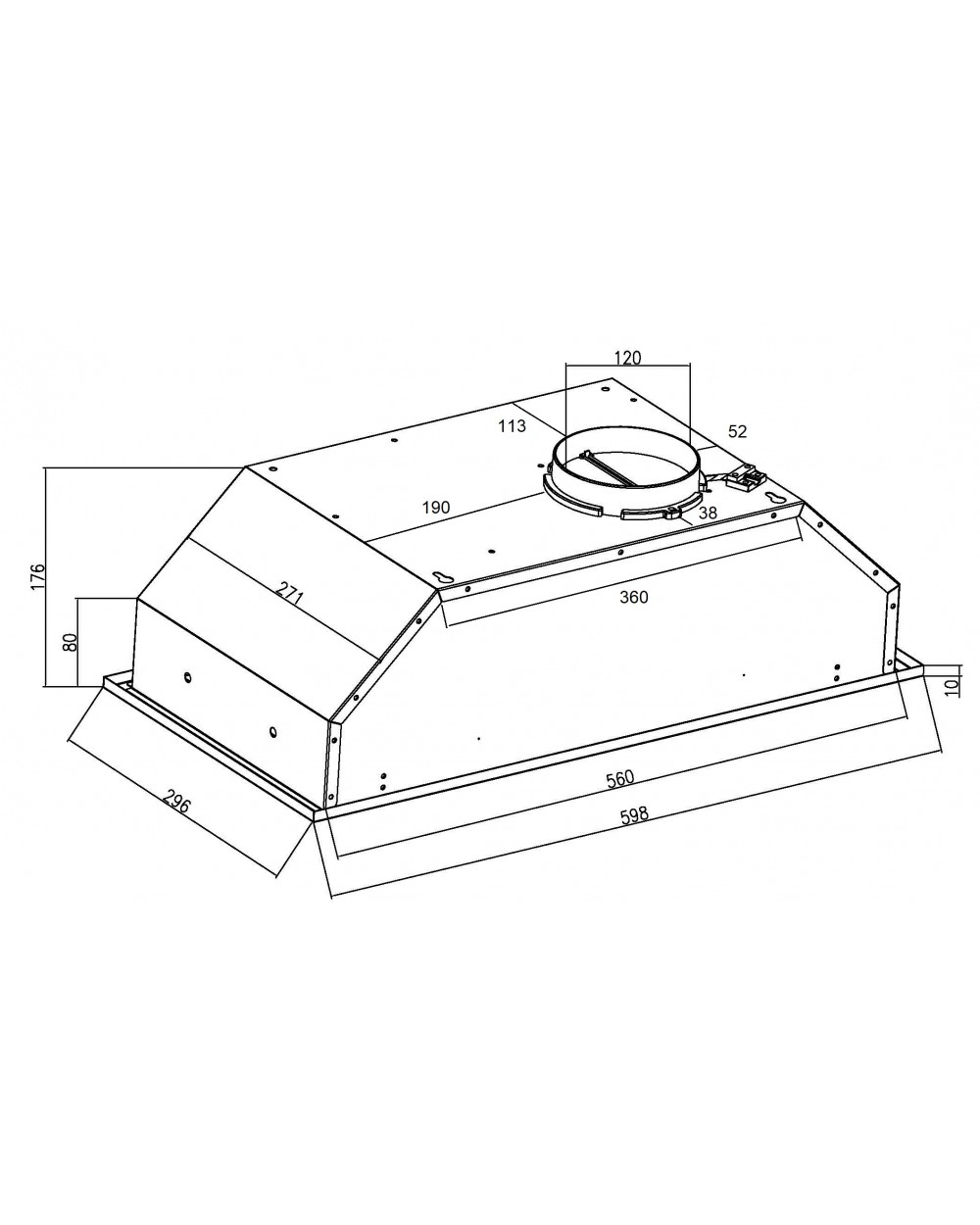 9145461 Вытяжка полновстраиваемая SCHTOFF TDM 60 черный STDN-0065858 - Вид №6