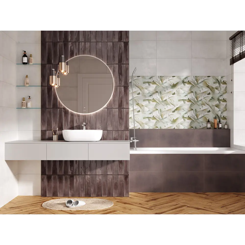 Плитка настенная KREAFORTA Cascada 29.8x59.8 см 1.425 м² матовая цвет светло-серый 89440750 STLM-2179230 - Вид №4