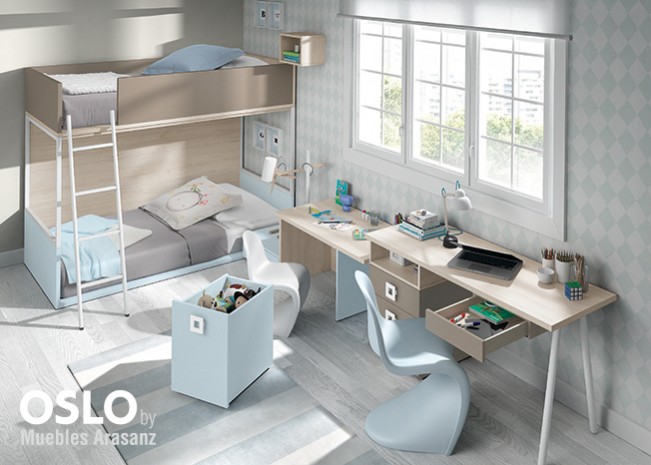 103187 Детская комната с двухъярусной кроватью Ambiente 38 Arasanz Oslo Santreyd - Вид №1