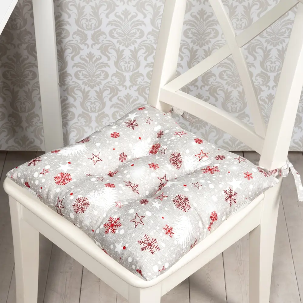 Подушка для стула "Снежинки" 40x40 см цвет серый Altali STLM-2194042 - Вид №2