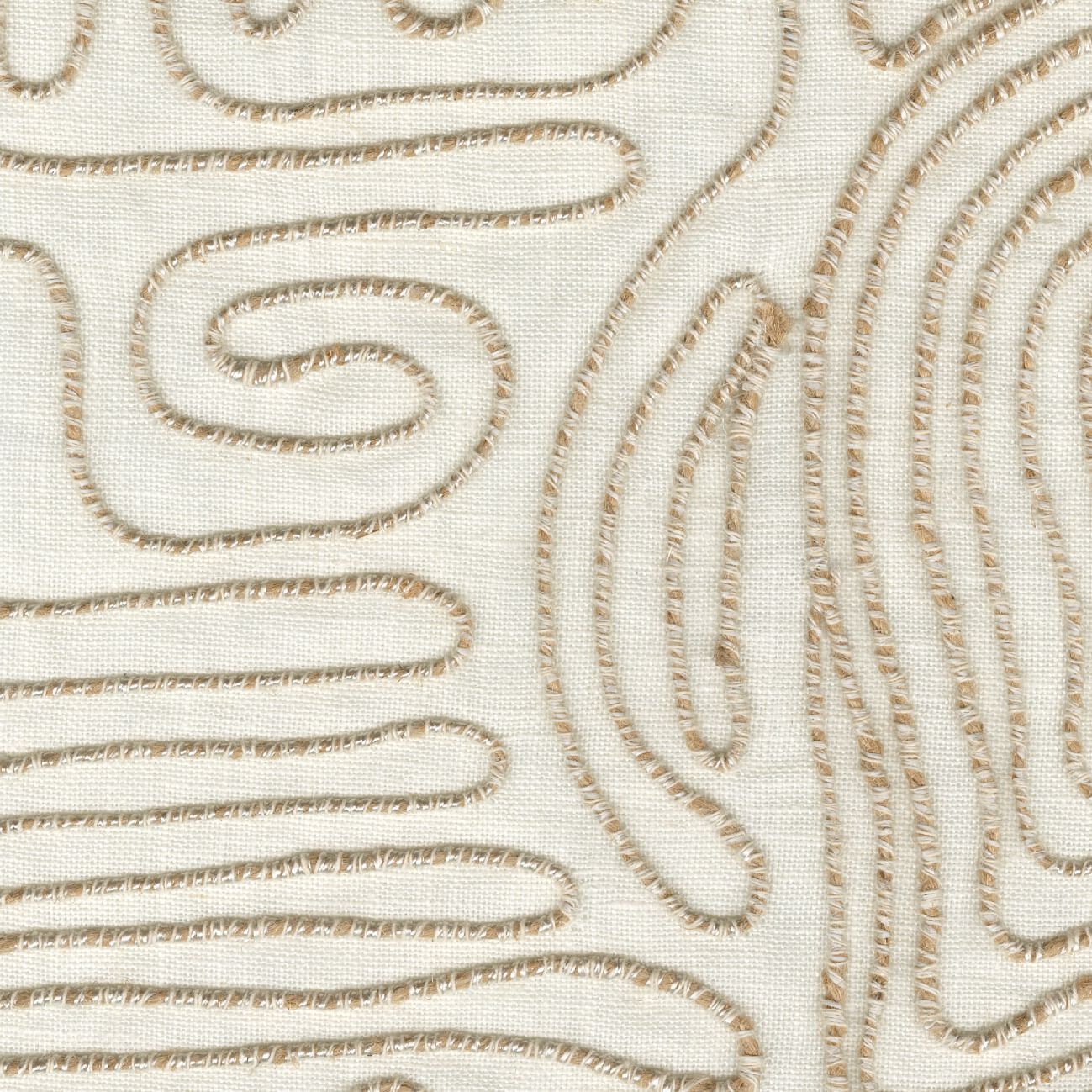 Льняная вышитая ткань Élitis Baléares ARCH-00028394 - Вид №4