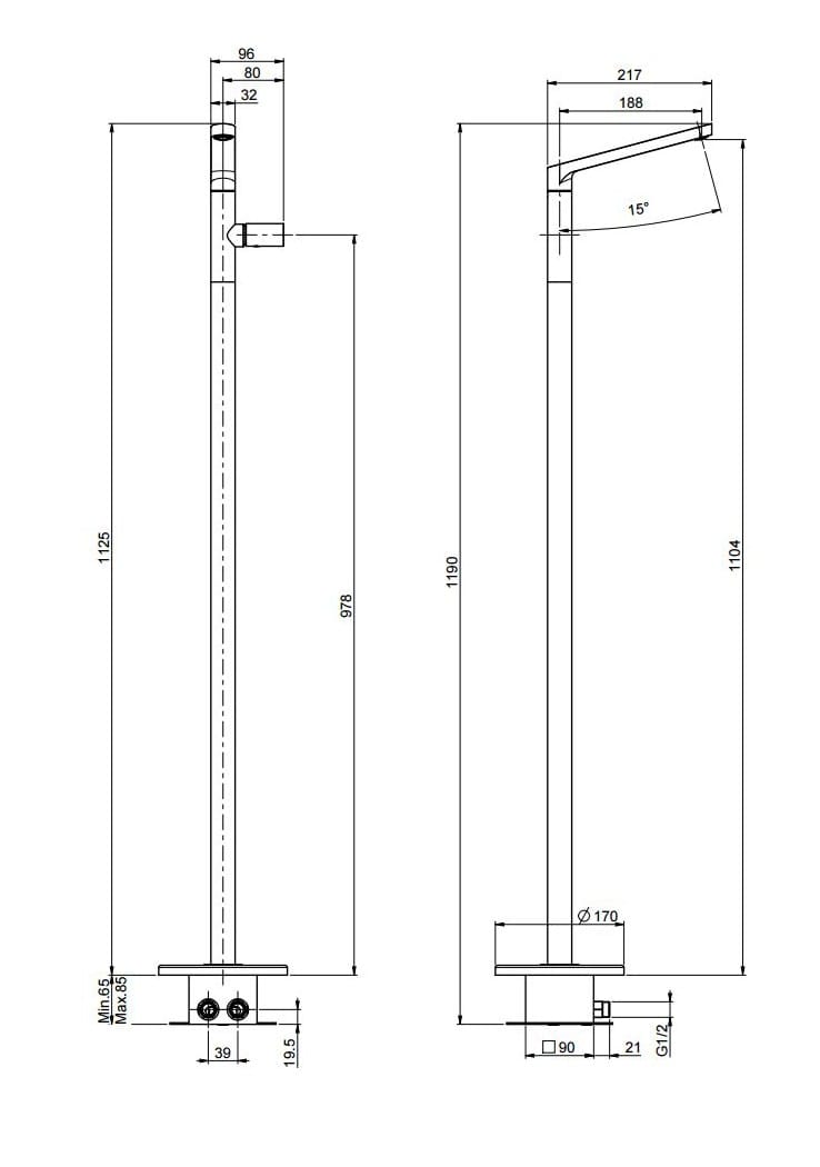 Смеситель для раковины с ограничителем расхода FIMA CARLO FRATTINI Nomos GO ARCH-00087319 - Вид №2