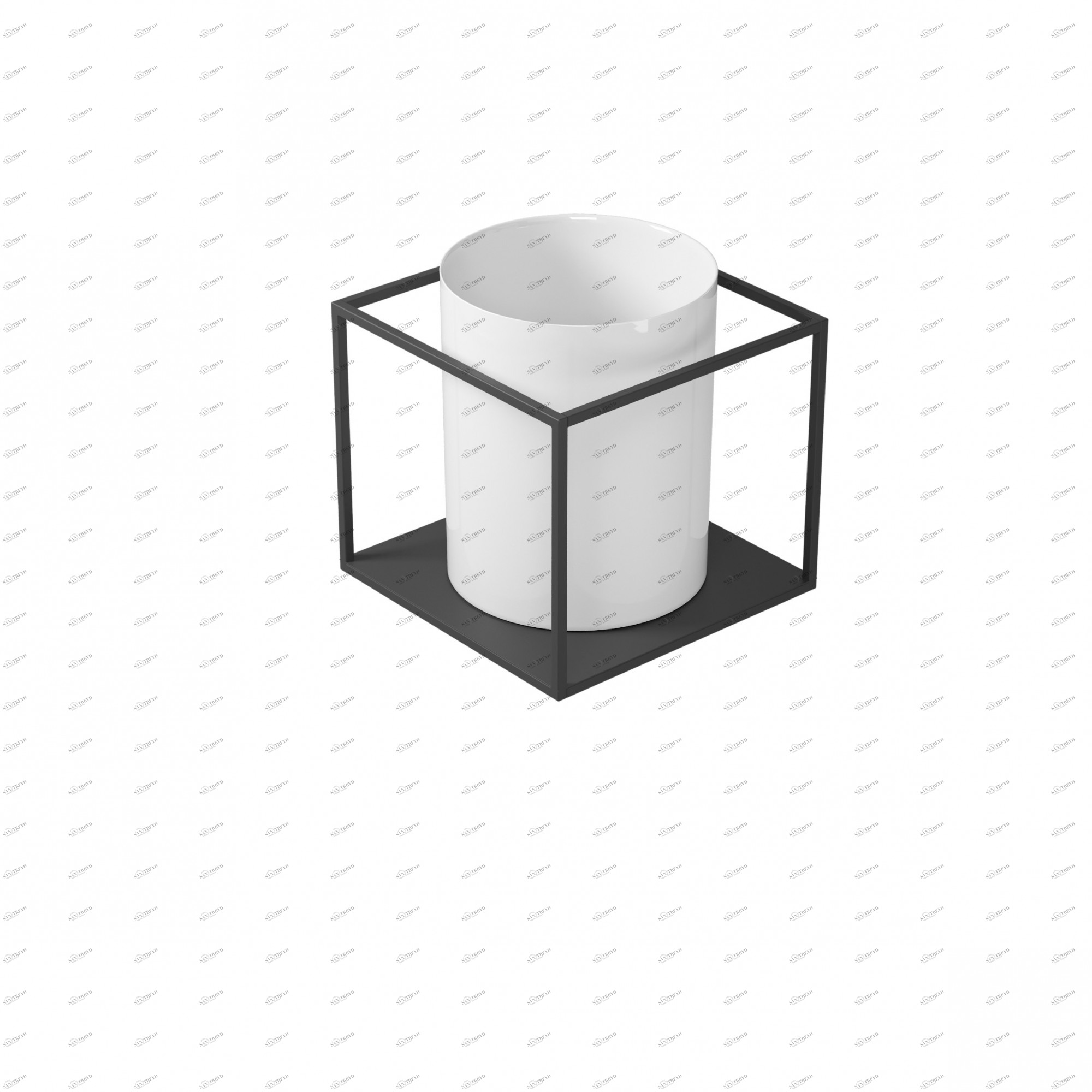 2081NE Подвесная раковина настенная прямоугольная Galassia Core черная