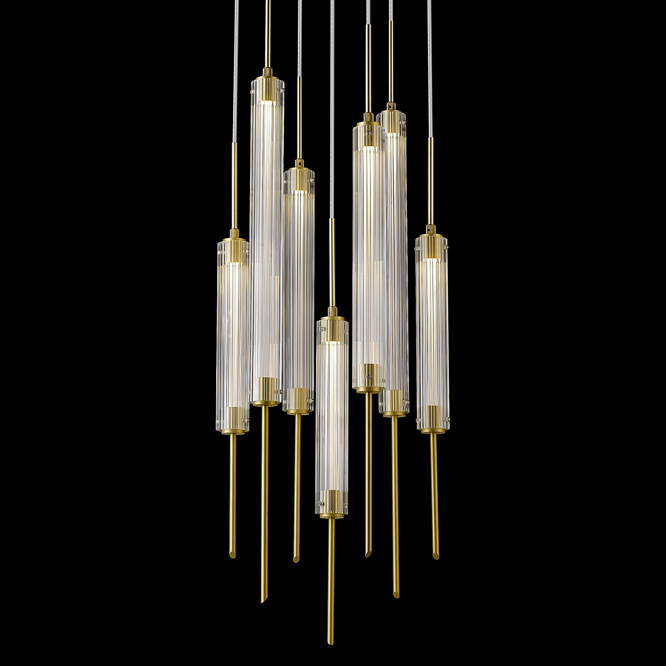 Светильник подвесной 160х37 см латунь Delight Collection P98041-7 brass DELIGHT COLLECTION ДИЗАЙНЕРСКИЕ 00-3882372 Золото;прозрачный  - Вид №2