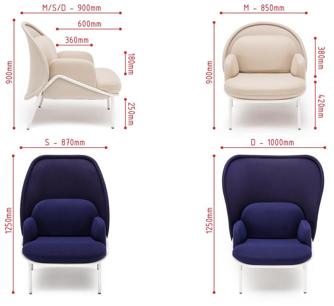 MDD Кресло с подлокотниками из ткани с подлокотниками и высокой спинкой Mesh sun-id-1485566 - Вид №8