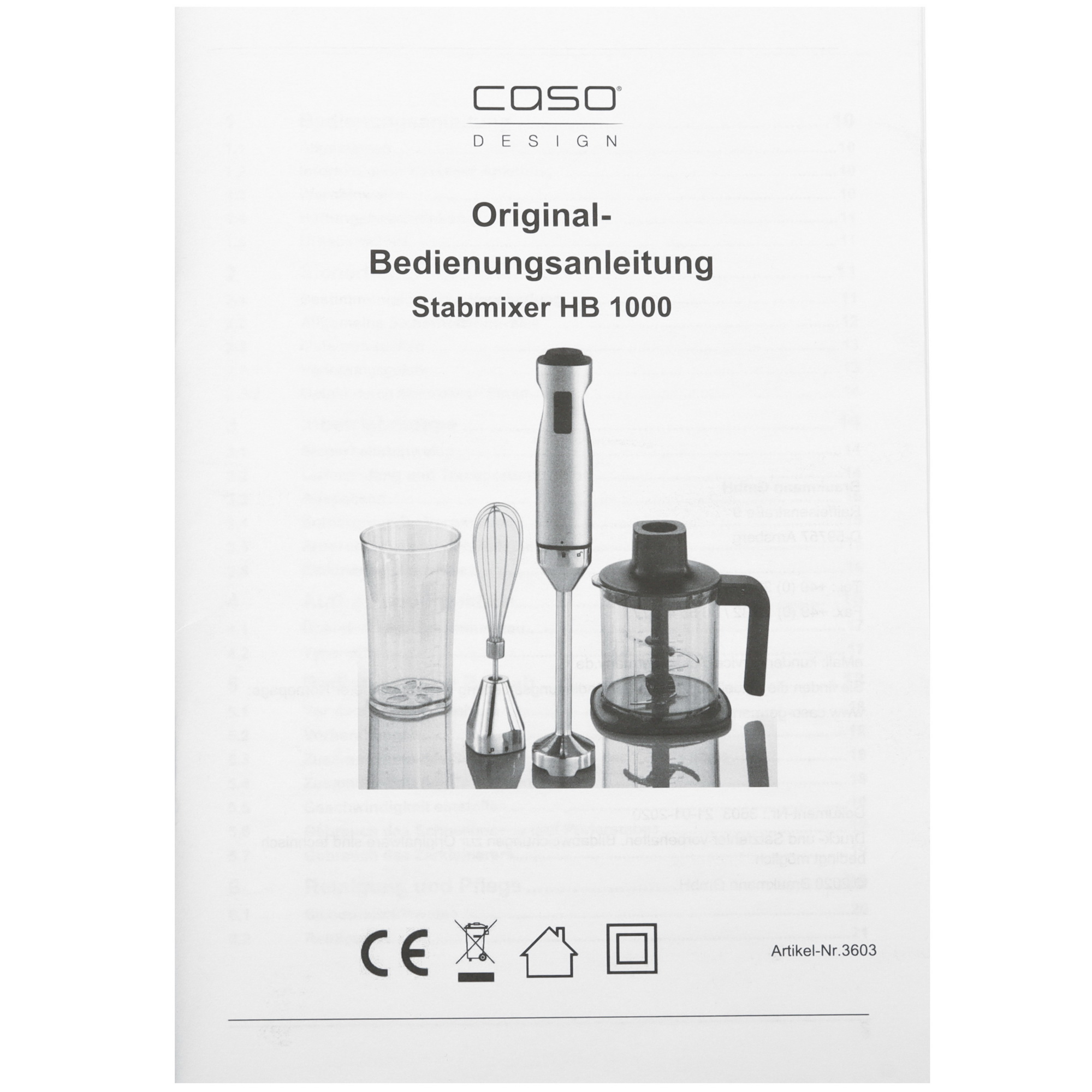 5354483 Блендер погружной CASO HB 1000 серебристый STDN-0018198 - Вид №7