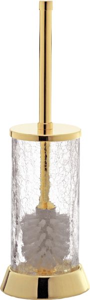 6604/CH-CRD Surya Crystal, напольный ерш с крышкой на металлич. основании, цвет хром - эффект битого стекла