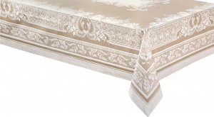 10652860 Яковлевский жаккард Скатерть прямоугольная Яковлевский Жаккард Акантус 178х350см бежевая, полулен Ткань