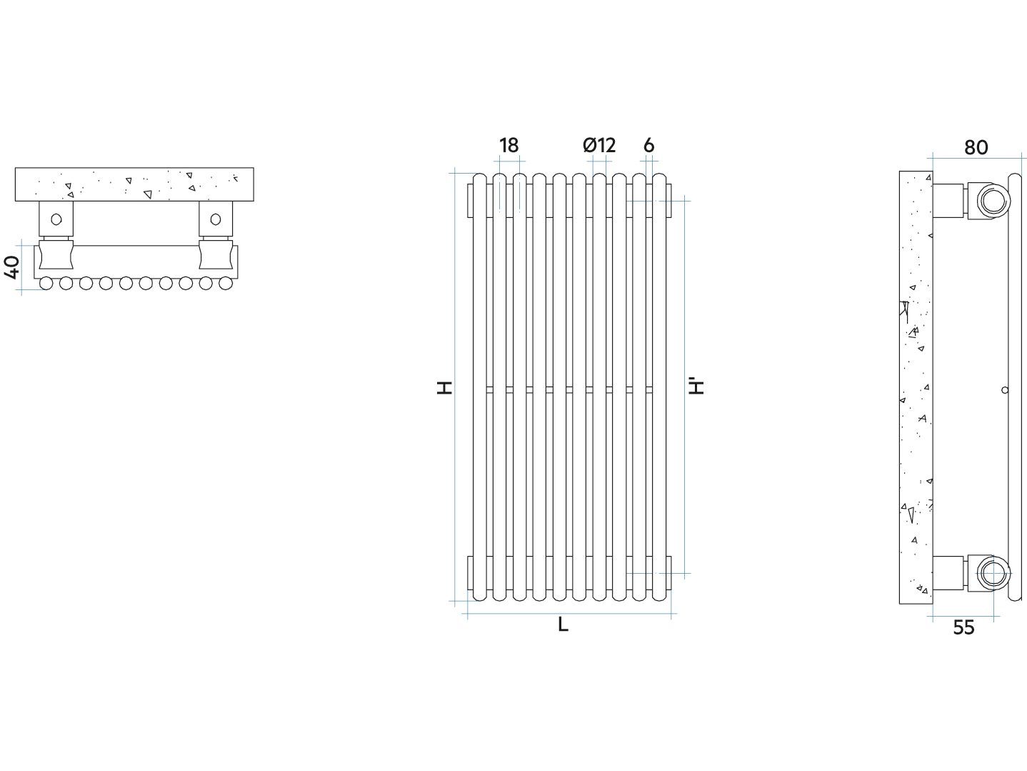 Стальной модульный вертикальный мебельный радиатор Irsap Арфа ARCH-00096132 - Вид №7