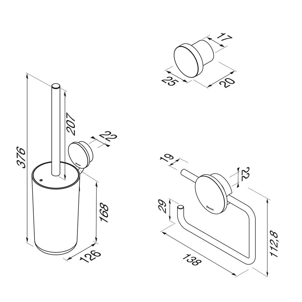 Набор для ванной комнаты из нержавеющей стали Geesa Opal ARCH-00027300 - Вид №4