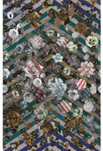 moooi Прямоугольный коврик с цветочным рисунком из ткани