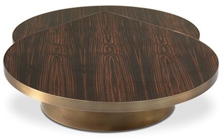 KOKET Журнальный столик из латуни со столешницей из шпонированного дерева Tears sun-id-1443845 - Вид №4