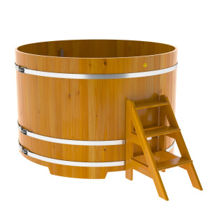 2241 Купель круглая из лиственницы Рустик d=1,80х1,2 натуральная Alyarus