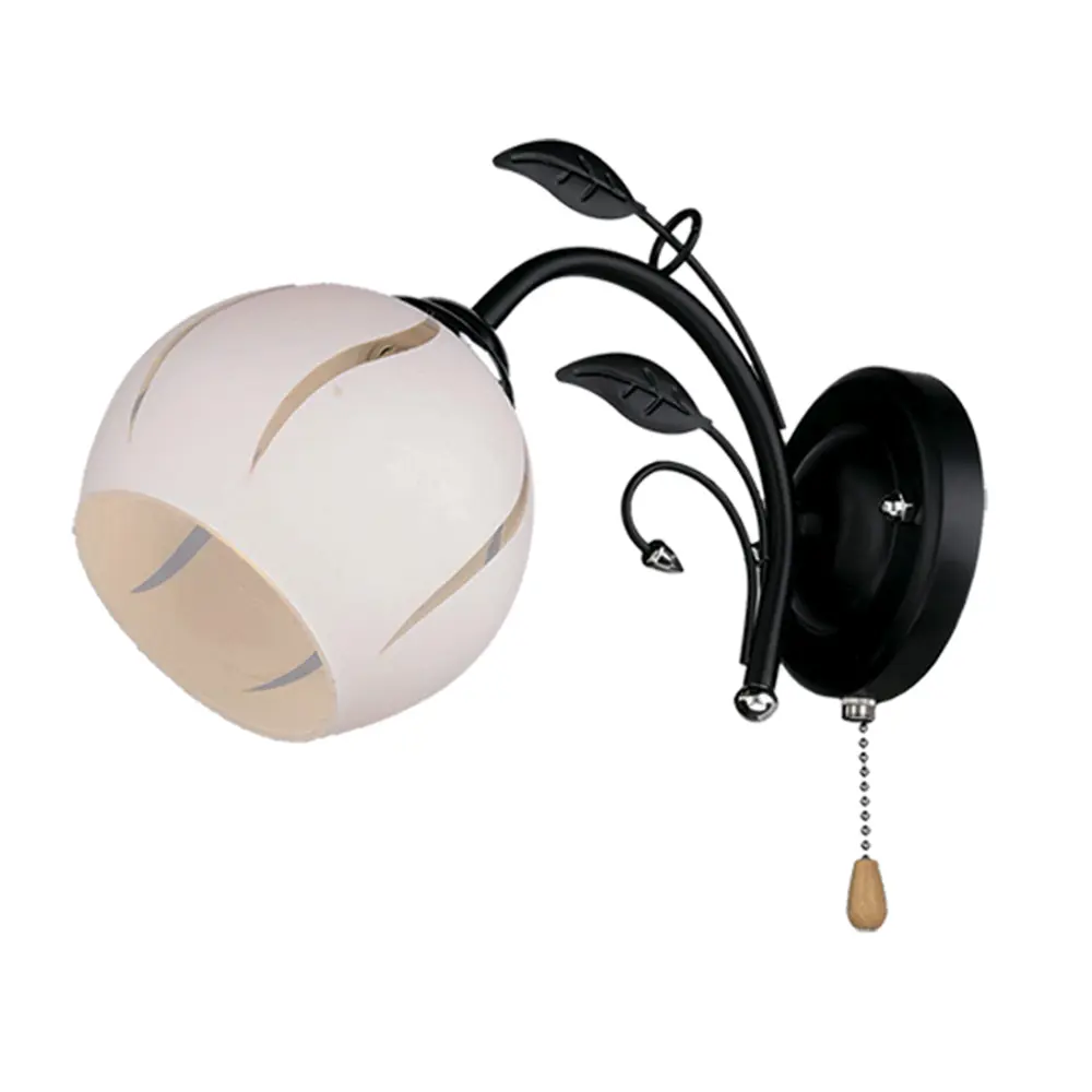 Бра настенное РОССВЕТ Меренга - черный с бежевым плафоном 89426772 STLM-1576870 - Вид №2