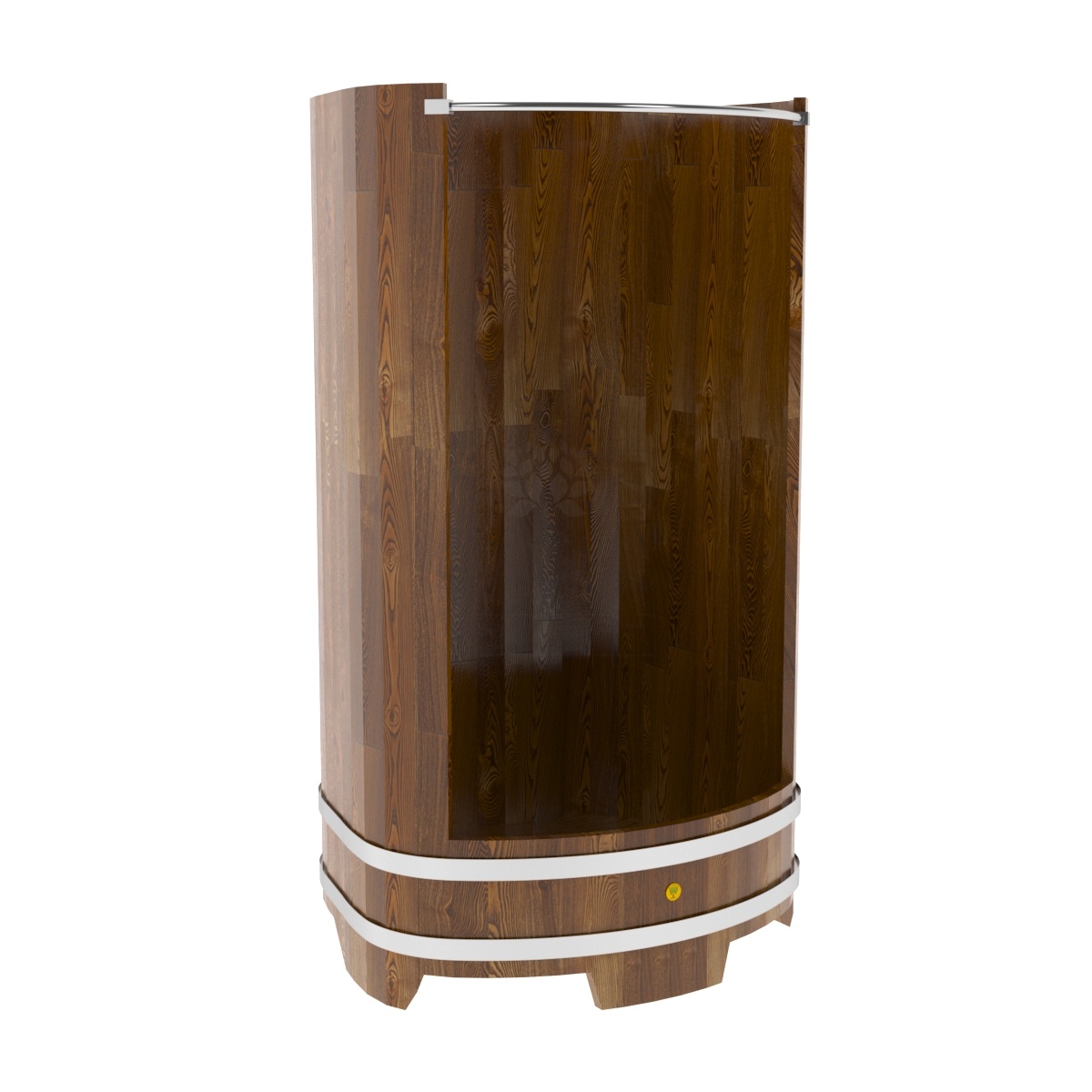 2126 Душевая кабина большая с держателем для шторки мореная сращенная Alyarus 