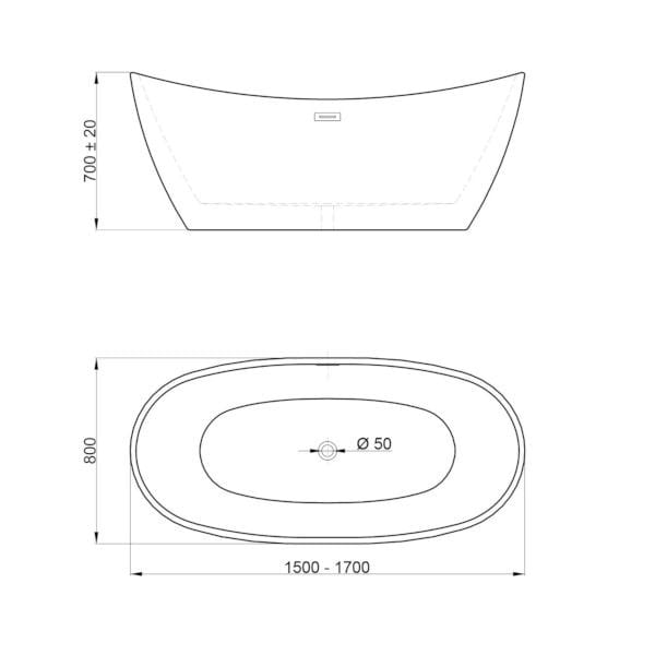 Акриловая овальная ванна Ercos RODI ARCH-00138260 - Вид №4