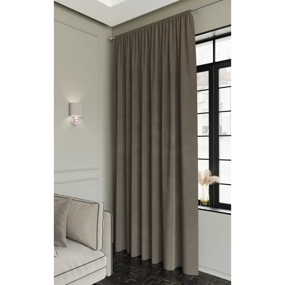 Штора MIAMOZA Silky с бархатной текстурой в шоколадном оттенке 200x280 см 89427090 STLM-1581059