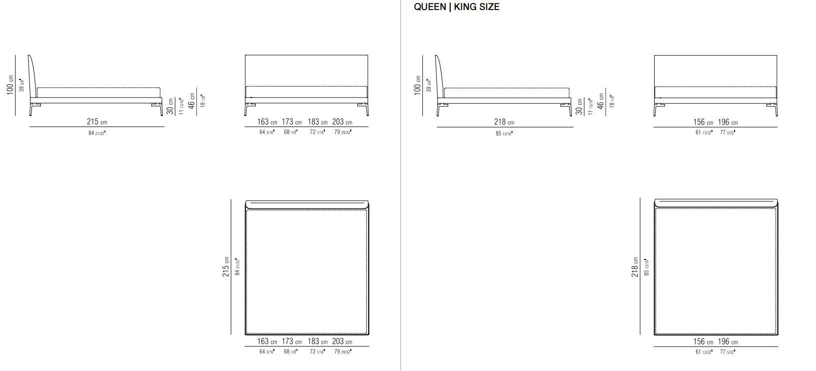 Двуспальная кровать из ткани с мягким изголовьем Flexform Feel Good ARCH-00079059 - Вид №2