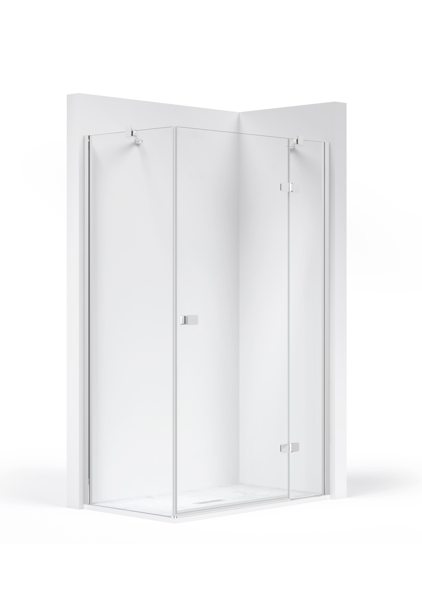 AM321.........+AM322......... PLF + LF - Душевая панель с 1 поворотной створкой + 1 фиксированная + 1 фиксированная сторона ROCA Vela