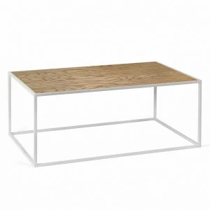 Журнальный столик прямоугольный темный дуб с белыми ножками 80 см Darmian into white INTELLIGENT DESIGN  260960 Белый;коричневый