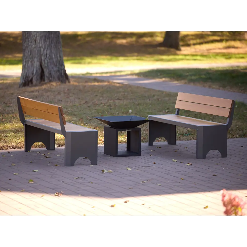 Скамья садовая City S CI-160S 166x56x79 см дерево черный/коричневый GRATAR STLM-2157301 - Вид №4