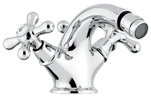 12014BO Смеситель Deco Classic с донным клапаном для биде, цвет белый-золото EMMEVI Decò classic