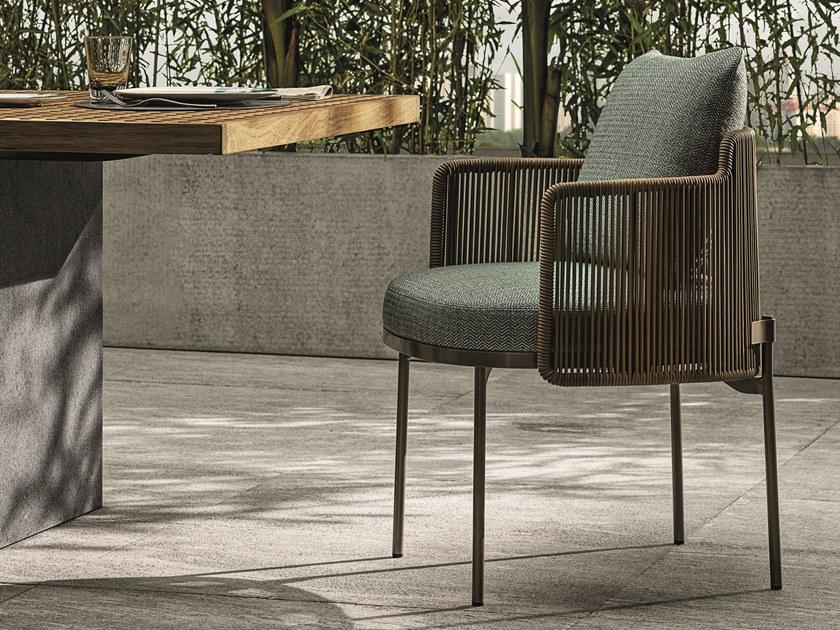 Minotti Садовый стул из мягкой ткани с подлокотниками Tape cord outdoor sun-id-1434541 - Вид №1