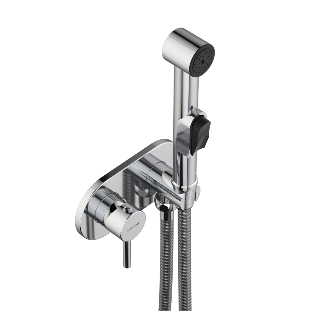 212000000 смеситель монтируемый в стену с гиг.душем Damixa Option - Вид №1