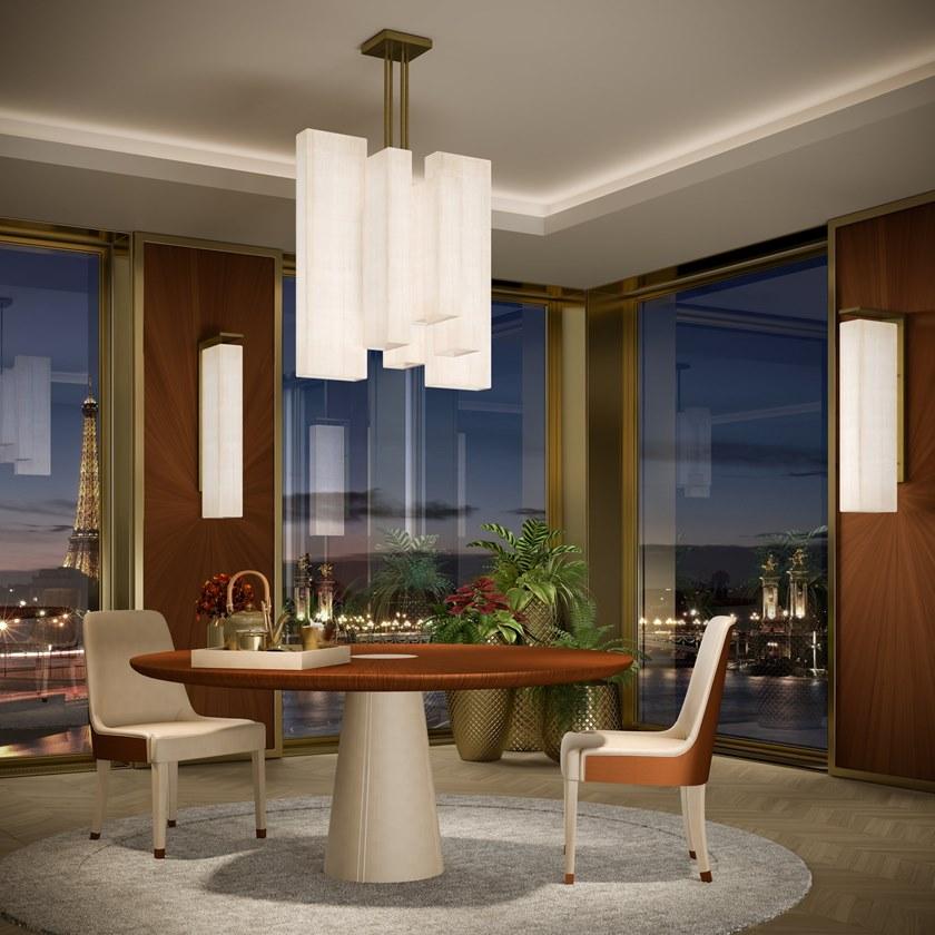 HUGUES CHEVALIER Круглый деревянный стол Saint-germain sun-id-1444196 - Вид №1