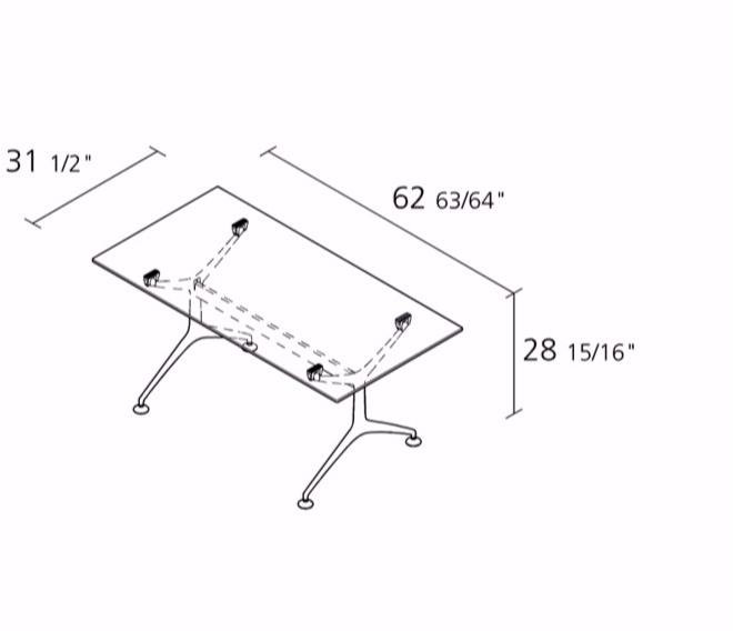 Alias Прямоугольный стол из алюминия и стекла Frametable sun-id-1428874 - Вид №3