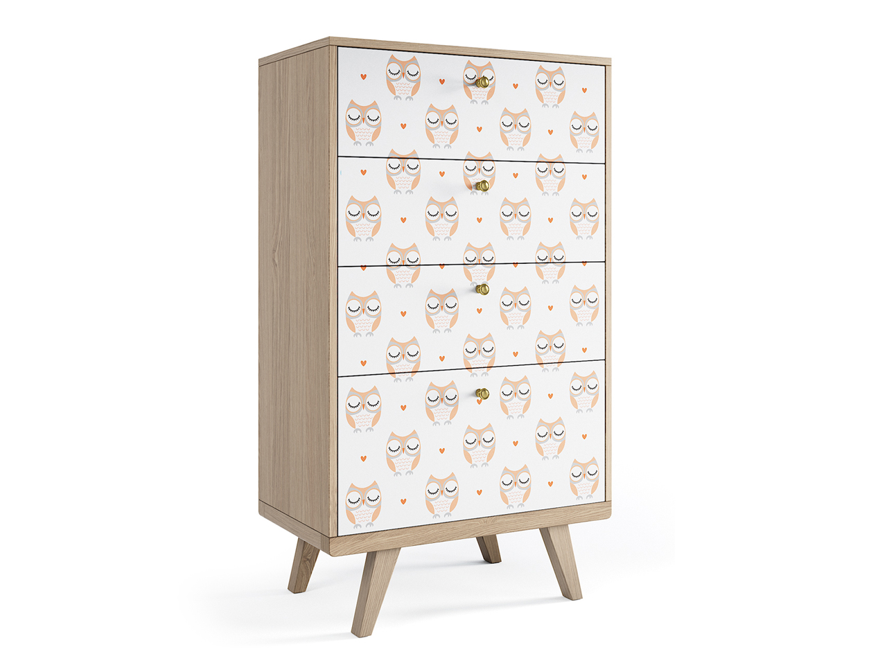 Комод высокий с рисунком "Принт 058" Thimon THE IDEA КОМОДЫ THIMON 209990 Бежевый;белый  - Вид №1