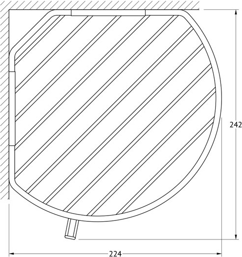 RYN 026 Полочка-решетка с крючками угловая 2-х ярусная 26/26 cm FBS Ryna - Вид №1