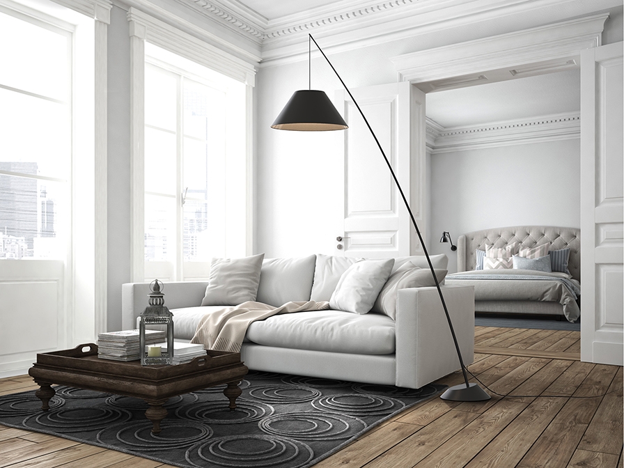 088151 Торшер черный Schuller Junco 