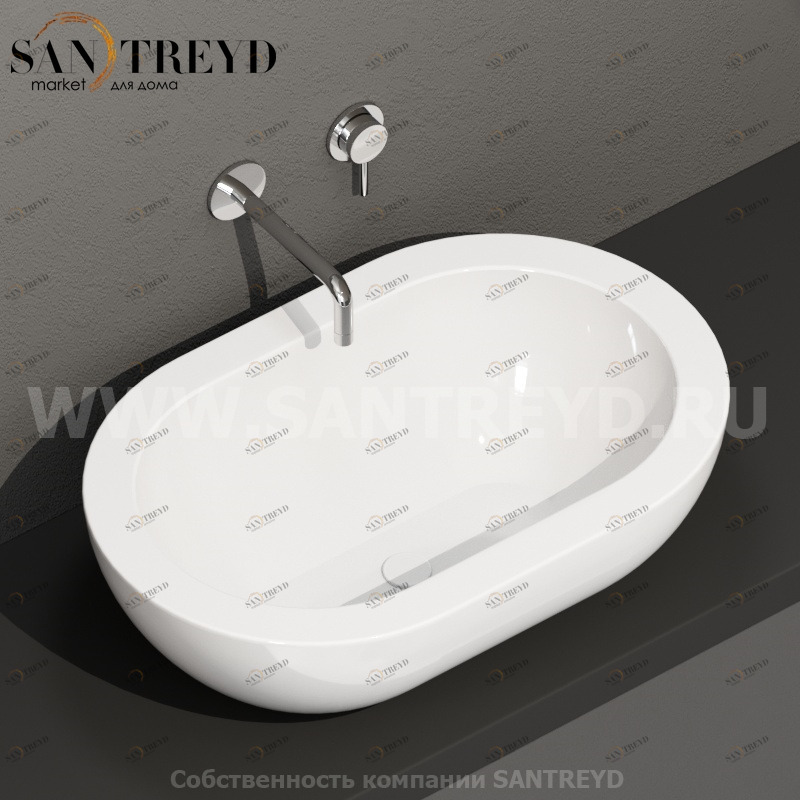 SC012BI Накладная раковина на столешницу  овальная Ceramica Globo 