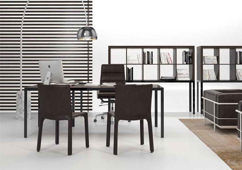 Elitable Прямоугольный рабочий стол из фанерованной древесины Cube sun-id-1451522 - Вид №1