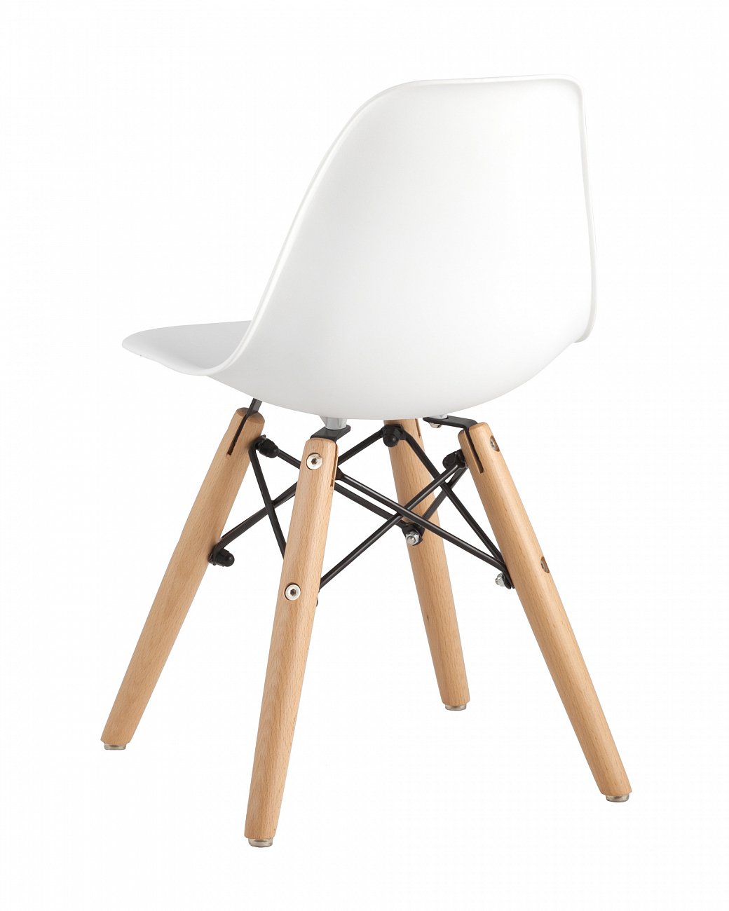 Стул со спинкой белый с деревянными ножками Eames Small EAMES ДИЗАЙНЕРСКИЕ, EAMES DSW ДЕТСКИЙ 00-3881996 Белый  - Вид №3
