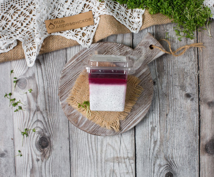 5792 Панакота вегетарианская с семенами чиа и малиной Вкусляндия  - Вид №1