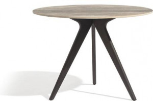 MNST986 Обеденный стол teak nero ⌀125см Manutti Torsa