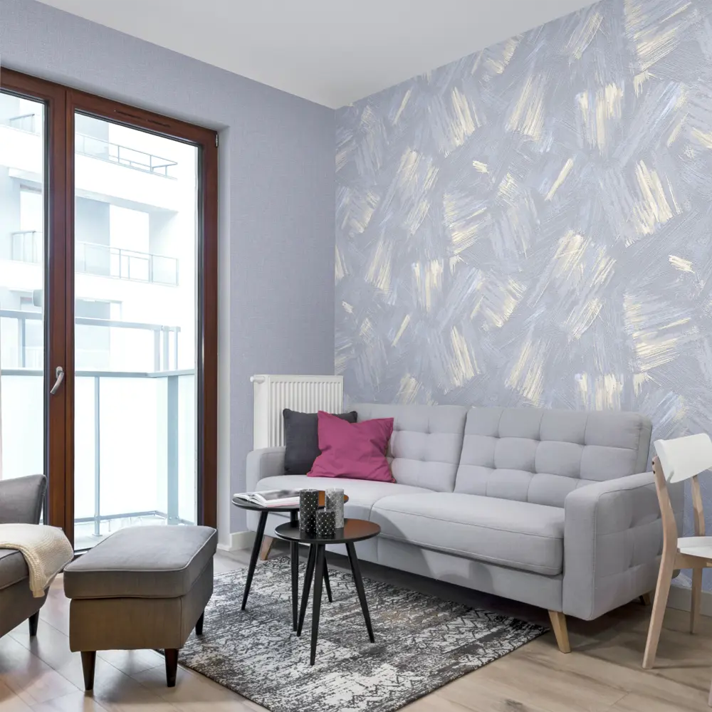 Обои флизелиновые Ateliero Soho голубые 1.06 м AT38277-23 84872881 STLM-2118568 - Вид №3