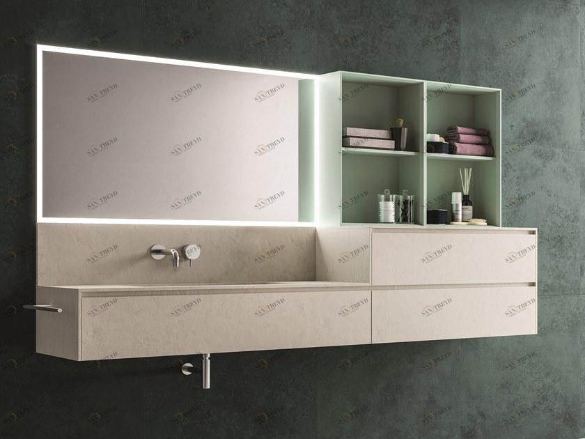 NOVELLO Подвесная тумба под умывальник из бетона с ящиками Calix xl sun-id-1503133