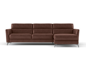 3-местный кожаный диван с полуостровом