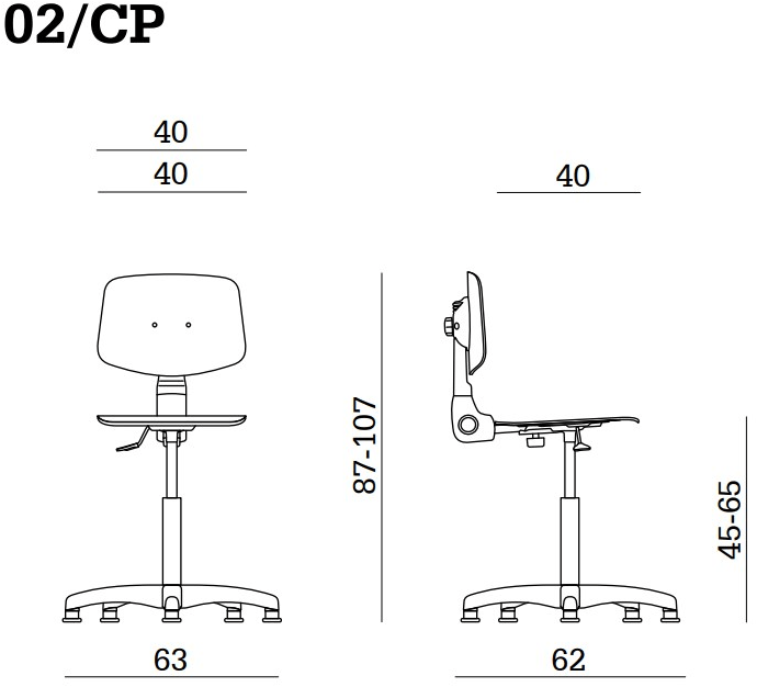 Linea Fabbrica Офисный стул с регулируемой высотой из бука Woody sun-id-1441694 - Вид №3