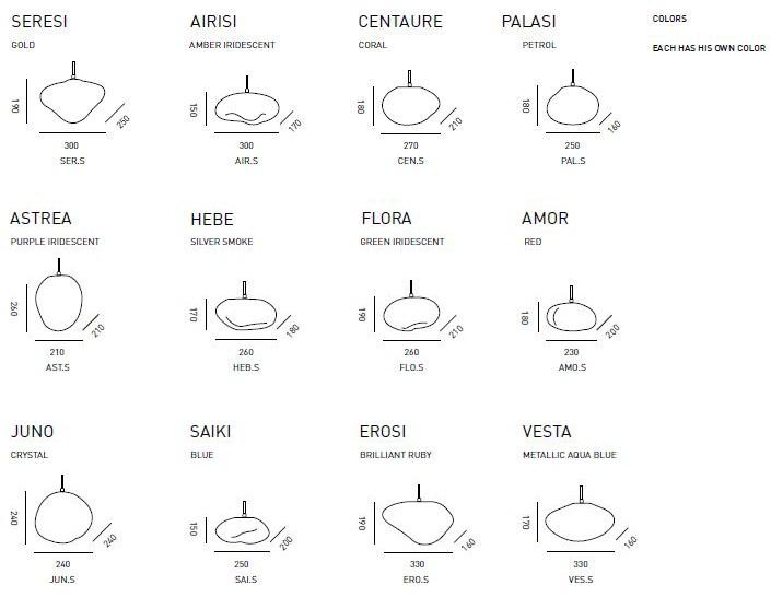 ELOA Подвесной светильник с прямым светом ручной работы из дутого стекла Planetoide sun-id-1426956 - Вид №10