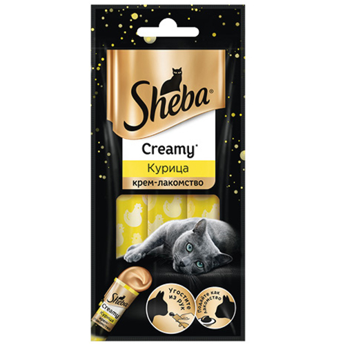 ПР0051763 Лакомство для кошек крем-лакомство курица 3х12г SHEBA 