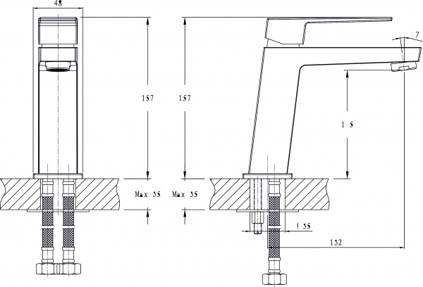 Смеситель для раковины Rush Thira TR3625-11 хром 11522118 - Вид №1