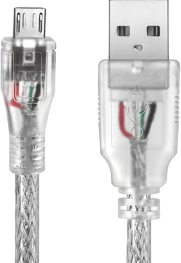 GCR-UA2MCB2-BB2S-1.8m кабель 1.8m usb 2.0, am/microb 5pin, прозрачный, 28/28 awg, экран, армированный, морозостойкий Greenconnect Santreyd  - Вид №2