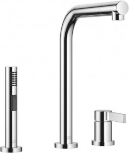 32800790-00_1_27721970-00_1 Смеситель на два отверстия с отдельными розетками с душевым гарнитуром для ополаскивания - хром Dornbracht Elio